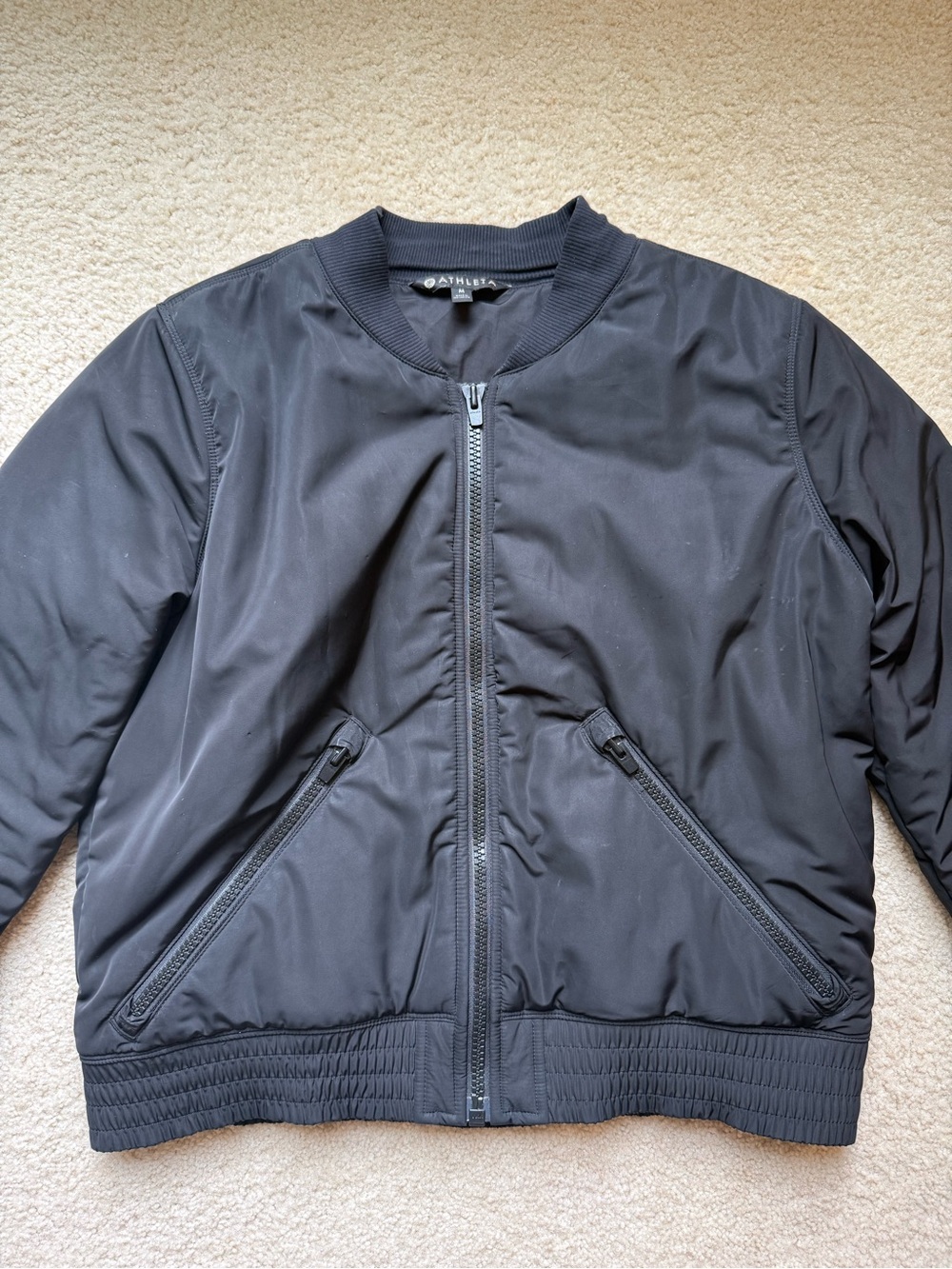 Athleta Black Lightweight Bomber Jacket